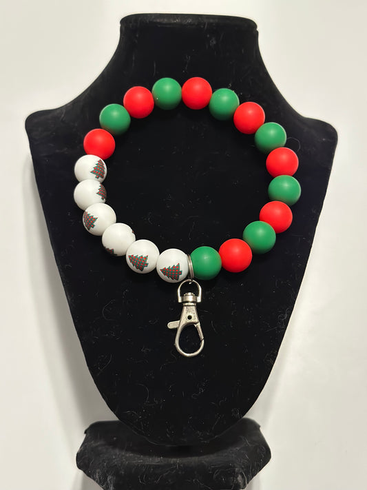 Christmas trees silicon bracelet keychain